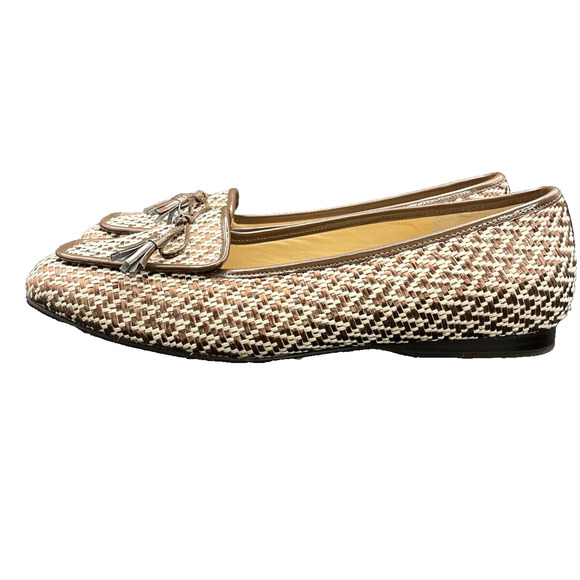 Pre-owned Enzo Angiolini Flats Loafers Women's Slip-On Brown White Flats Size 8 - Picture 9 of 9